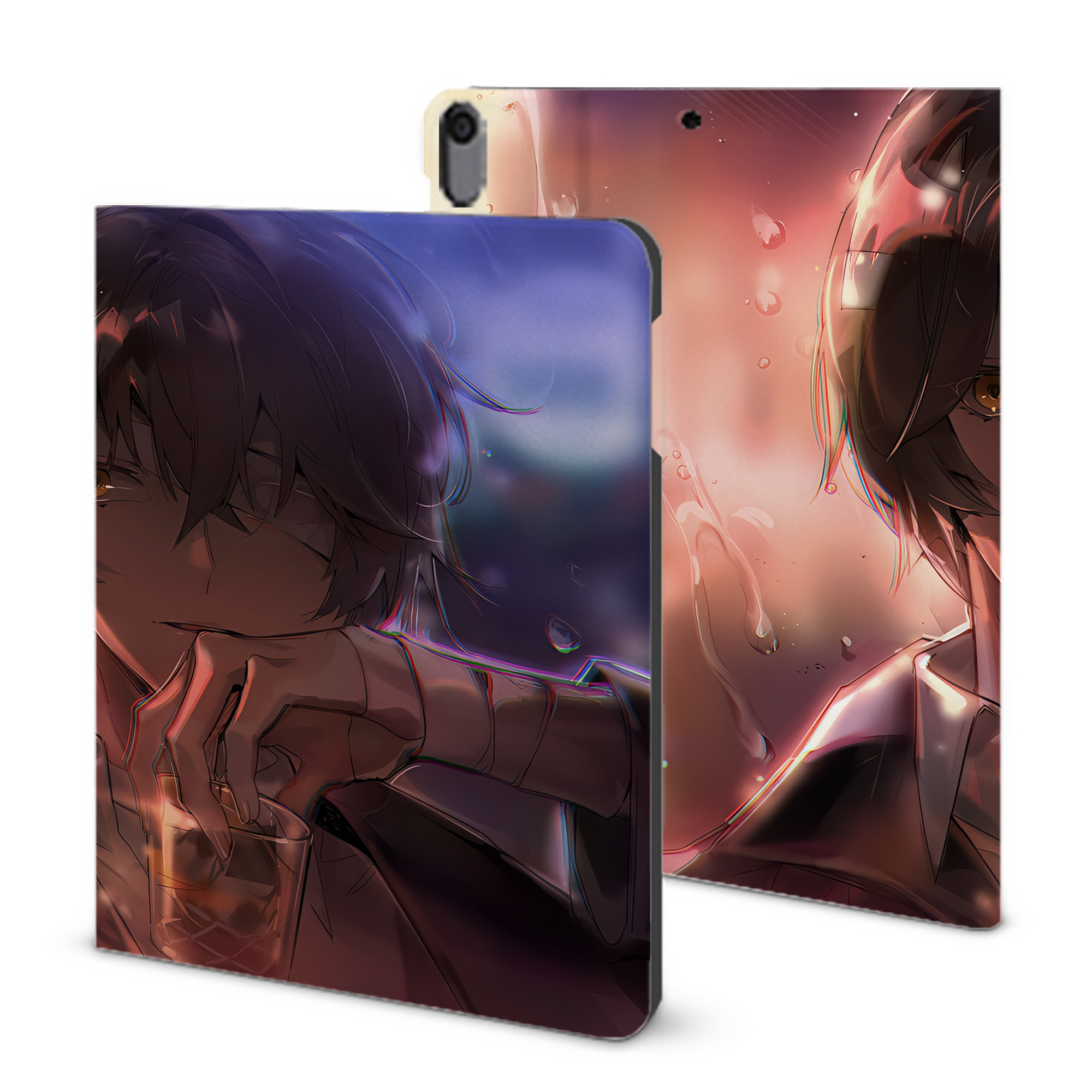 （画像用） 文豪ストレイドッグス Bungo Stray Dogs IPad ケース ブック型 PUレザー TPU 耐衝撃 軽量 薄型 ペン収納なし 全面保護 IPad 各モデル対応